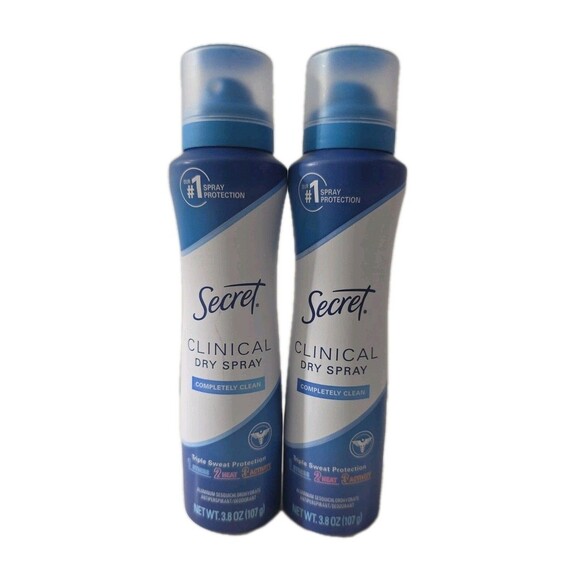 Lot Of 2 Secret Clinical Dry Spray Antiperspirant Deodorant Completely Clean NEW - Picture 5 of 5